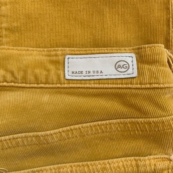 EUC Ag Adriano Goldschmied Yellow Corduroy Stevie Slim Straight 26 - Picture 6 of 11
